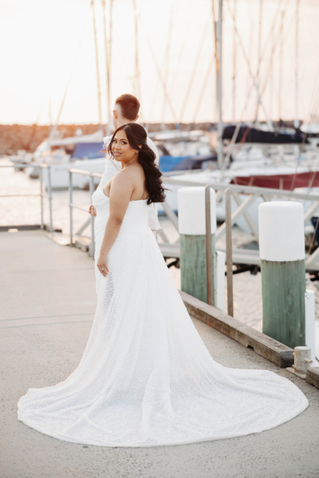 Wedding photo shoot with water views