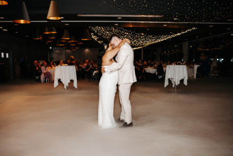 first dance with dry ice and fairy lights