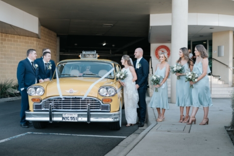 sandringham yacht club, taxi ride, bridal party